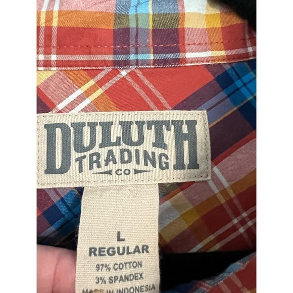 Men’s Duluth Trading Company  Long Sleeved Plaid Shirt Size L - Picture 4 of 5